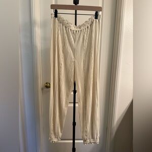 FP Movement by Free People Cream Pleated Pants